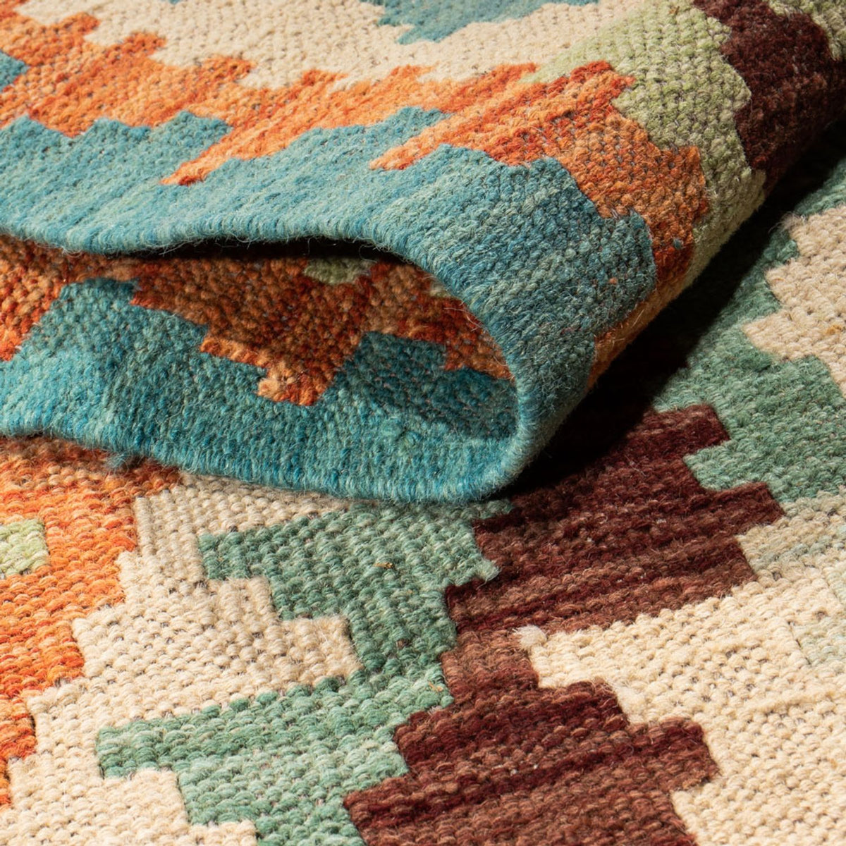 Løber Kelim Carpet - Splash - 304 x 75 cm - flerfarvet