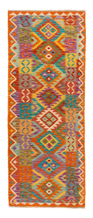 Løber Kelim Carpet - Splash - 210 x 83 cm - flerfarvet
