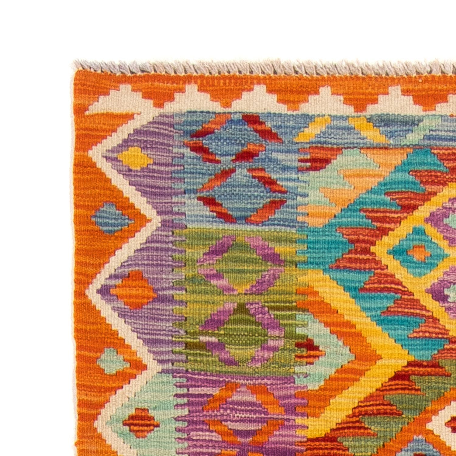 Løber Kelim Carpet - Splash - 210 x 83 cm - flerfarvet