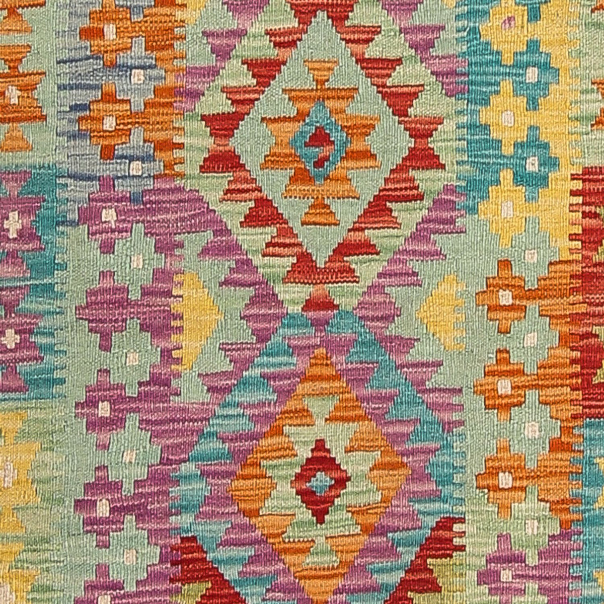 Løber Kelim Carpet - Splash - 309 x 84 cm - flerfarvet