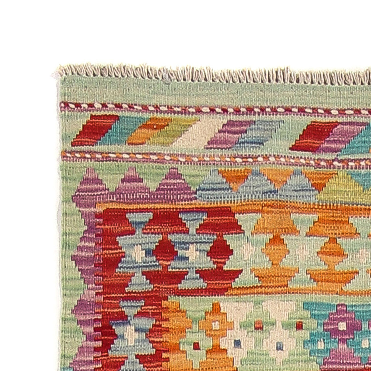 Løber Kelim Carpet - Splash - 309 x 84 cm - flerfarvet