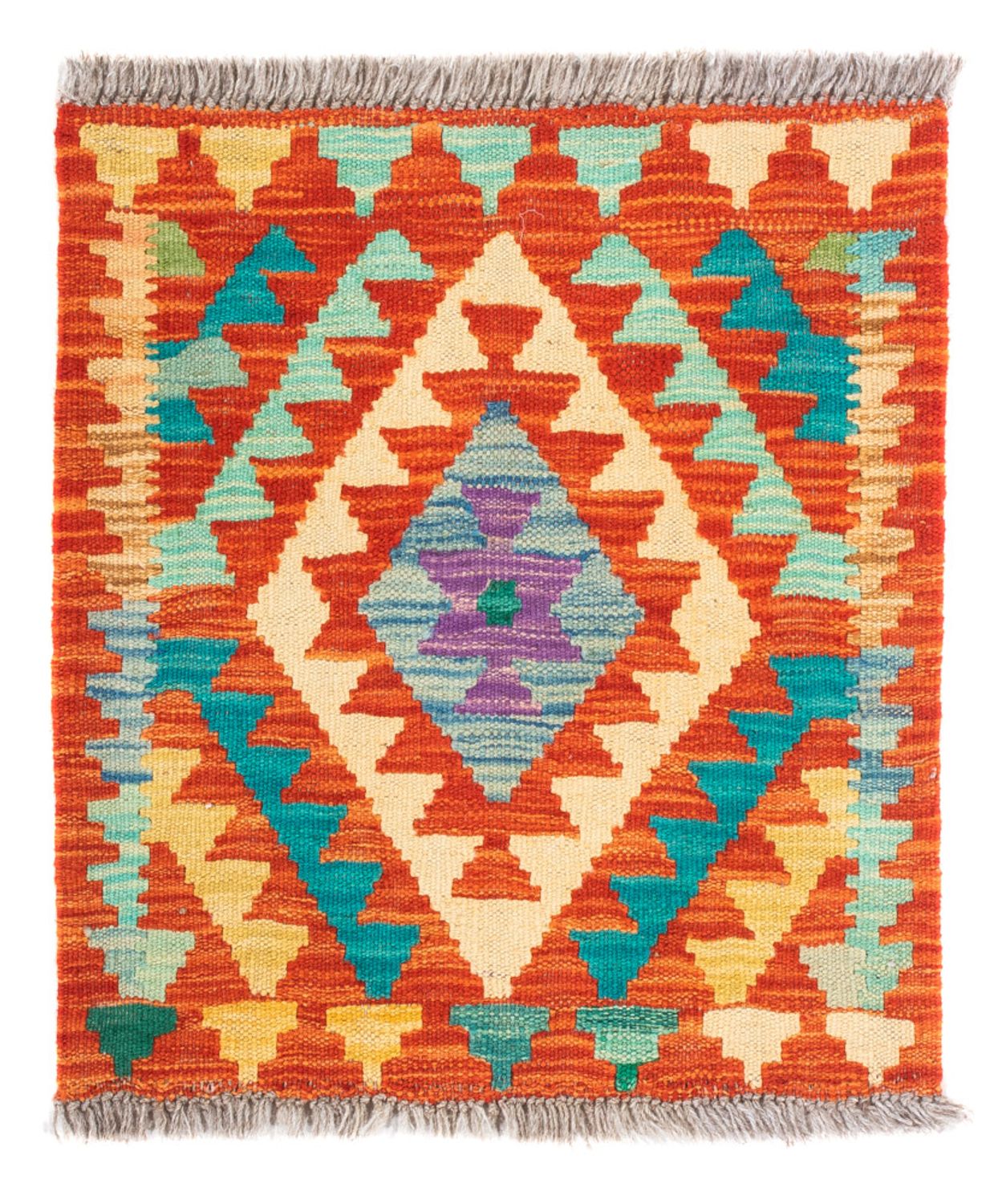 Kelim Carpet - Splash firkantet  - 52 x 50 cm - flerfarvet