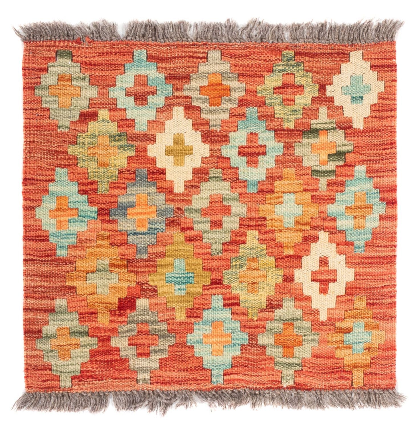 Kelim Carpet - Splash firkantet  - 52 x 50 cm - flerfarvet