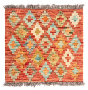 Kelim Carpet - Splash firkantet  - 52 x 50 cm - flerfarvet