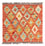 Kelim Carpet - Splash firkantet  - 52 x 50 cm - flerfarvet