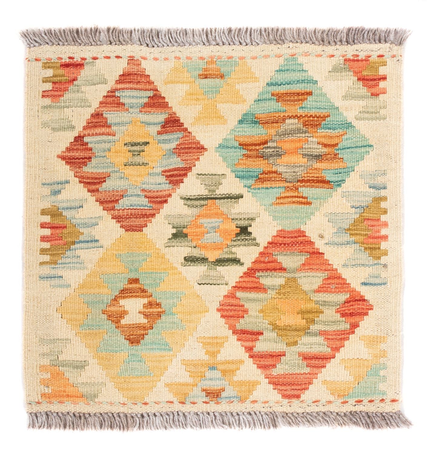 Kelim Carpet - Splash firkantet  - 52 x 50 cm - flerfarvet