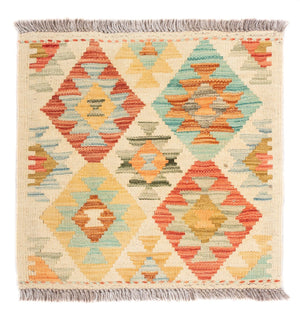 Kelim Carpet - Splash firkantet  - 52 x 50 cm - flerfarvet