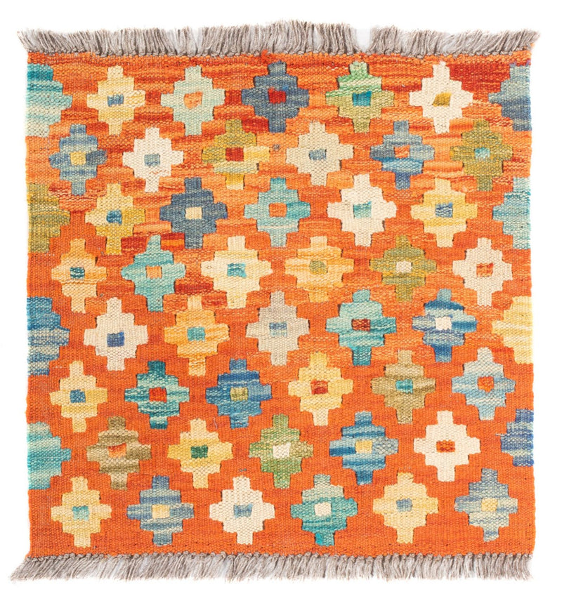 Kelim Carpet - Splash firkantet  - 52 x 50 cm - flerfarvet