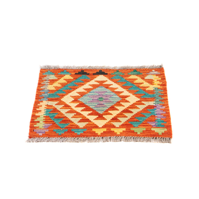 Kelim Carpet - Splash firkantet  - 52 x 50 cm - flerfarvet