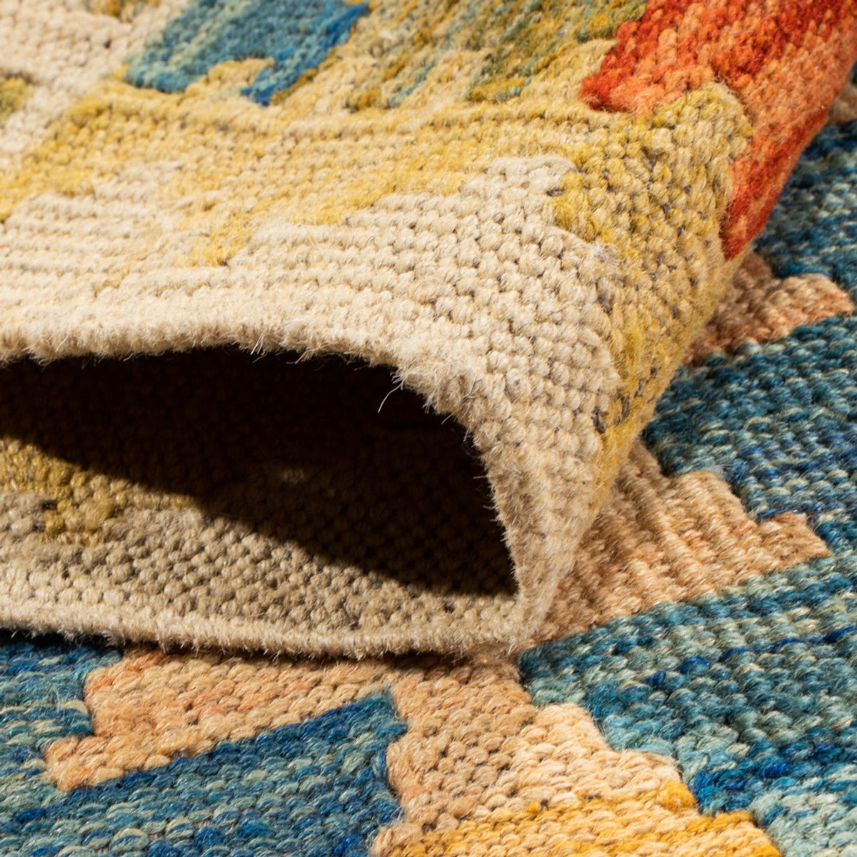 Kelim Carpet - Splash - 89 x 63 cm - flerfarvet