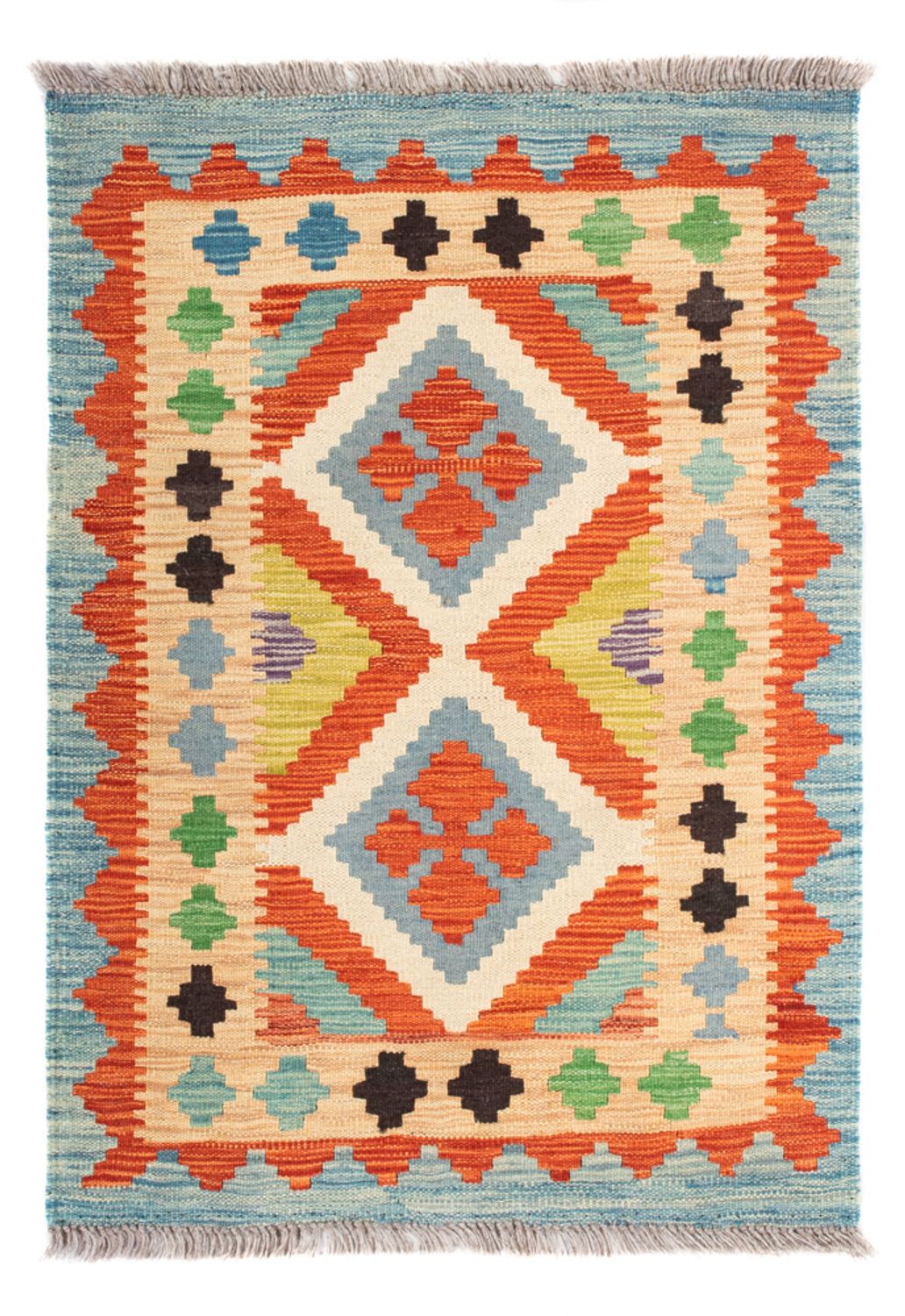 Kelim Carpet - Splash - 89 x 63 cm - flerfarvet
