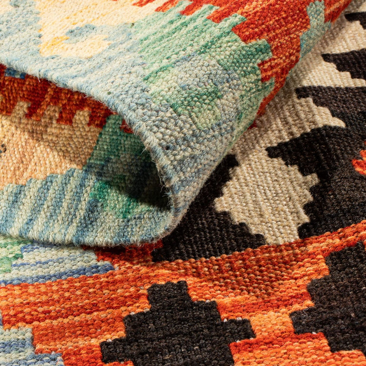 Kelim Carpet - Splash - 89 x 63 cm - flerfarvet