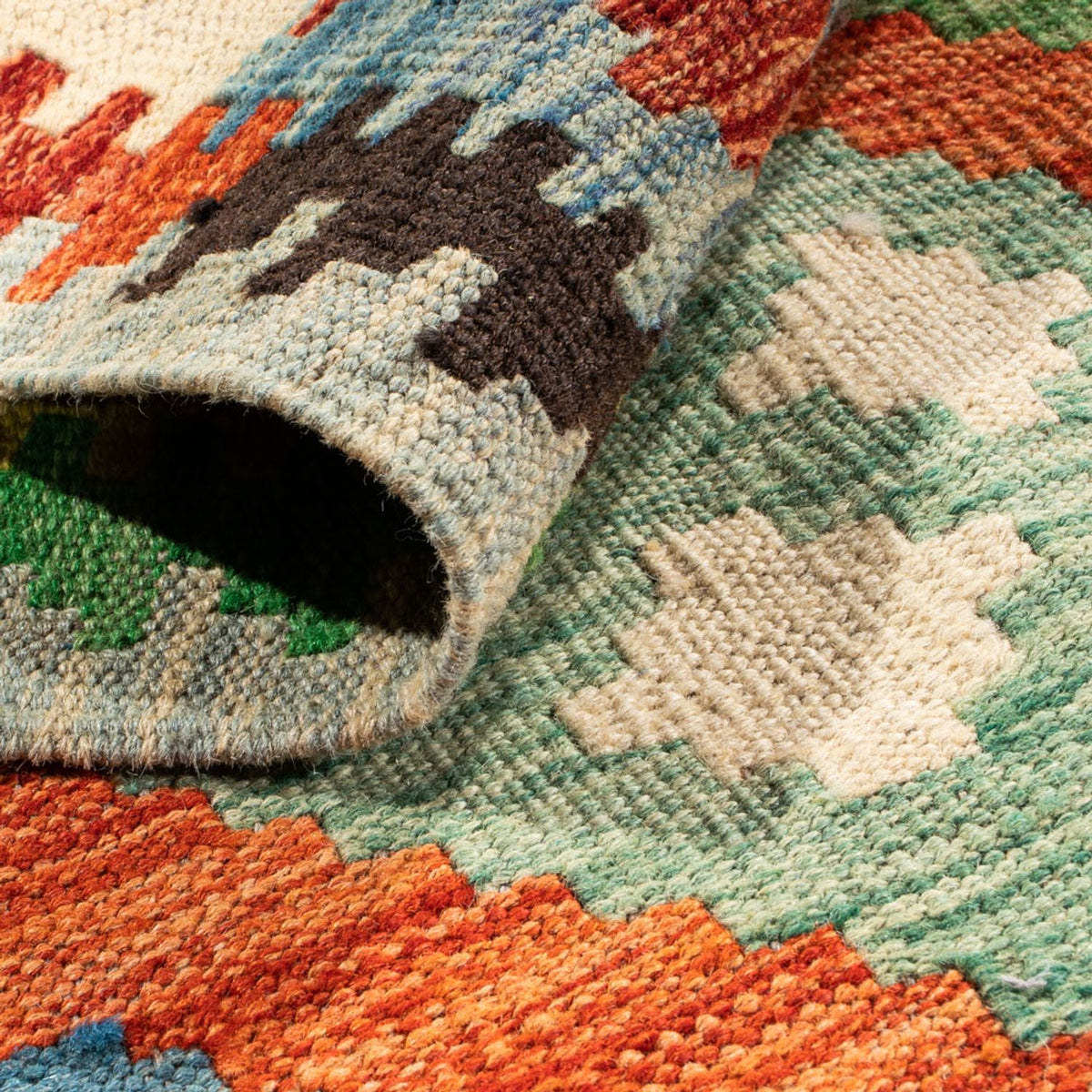 Kelim Carpet - Splash - 89 x 63 cm - flerfarvet