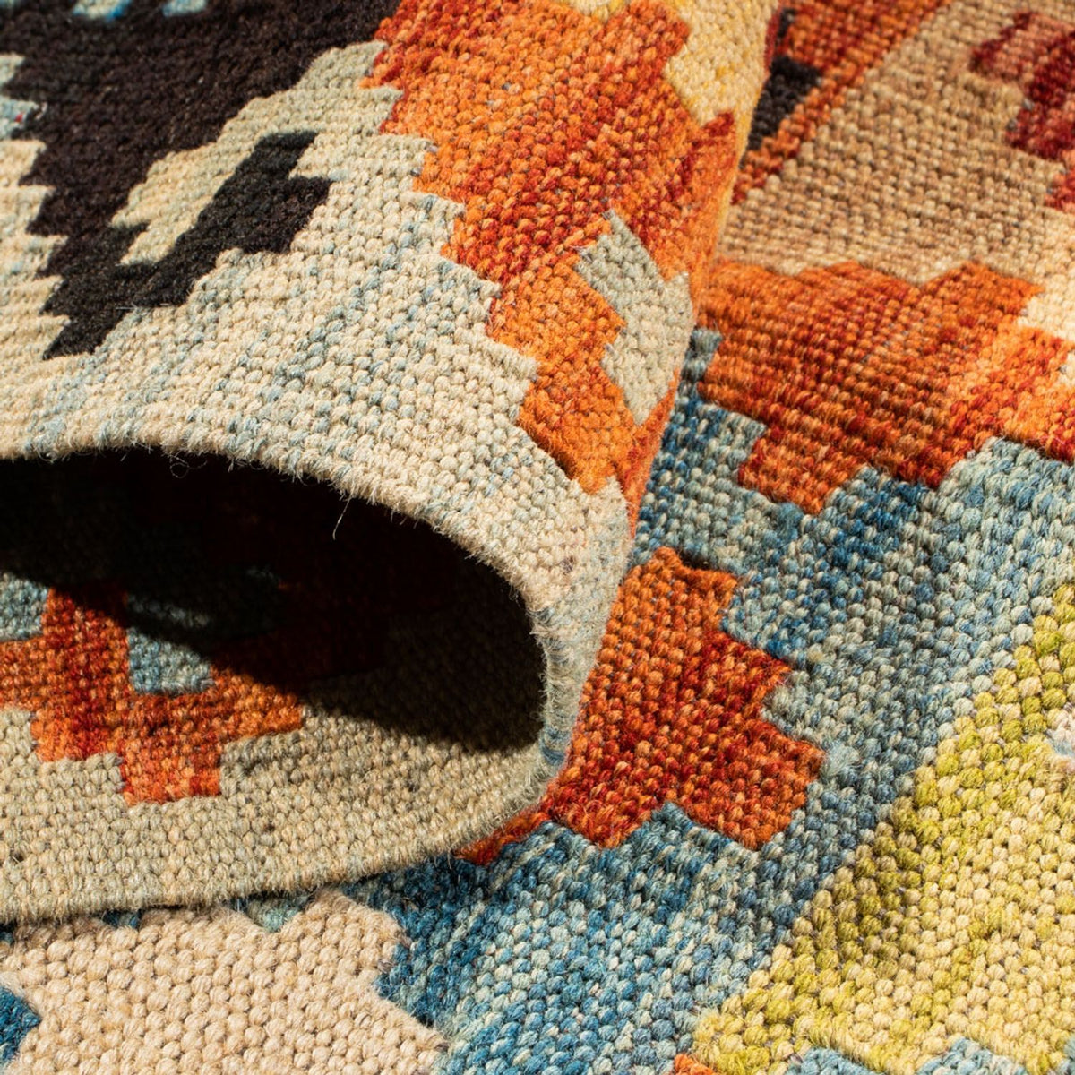 Kelim Carpet - Splash - 89 x 63 cm - flerfarvet