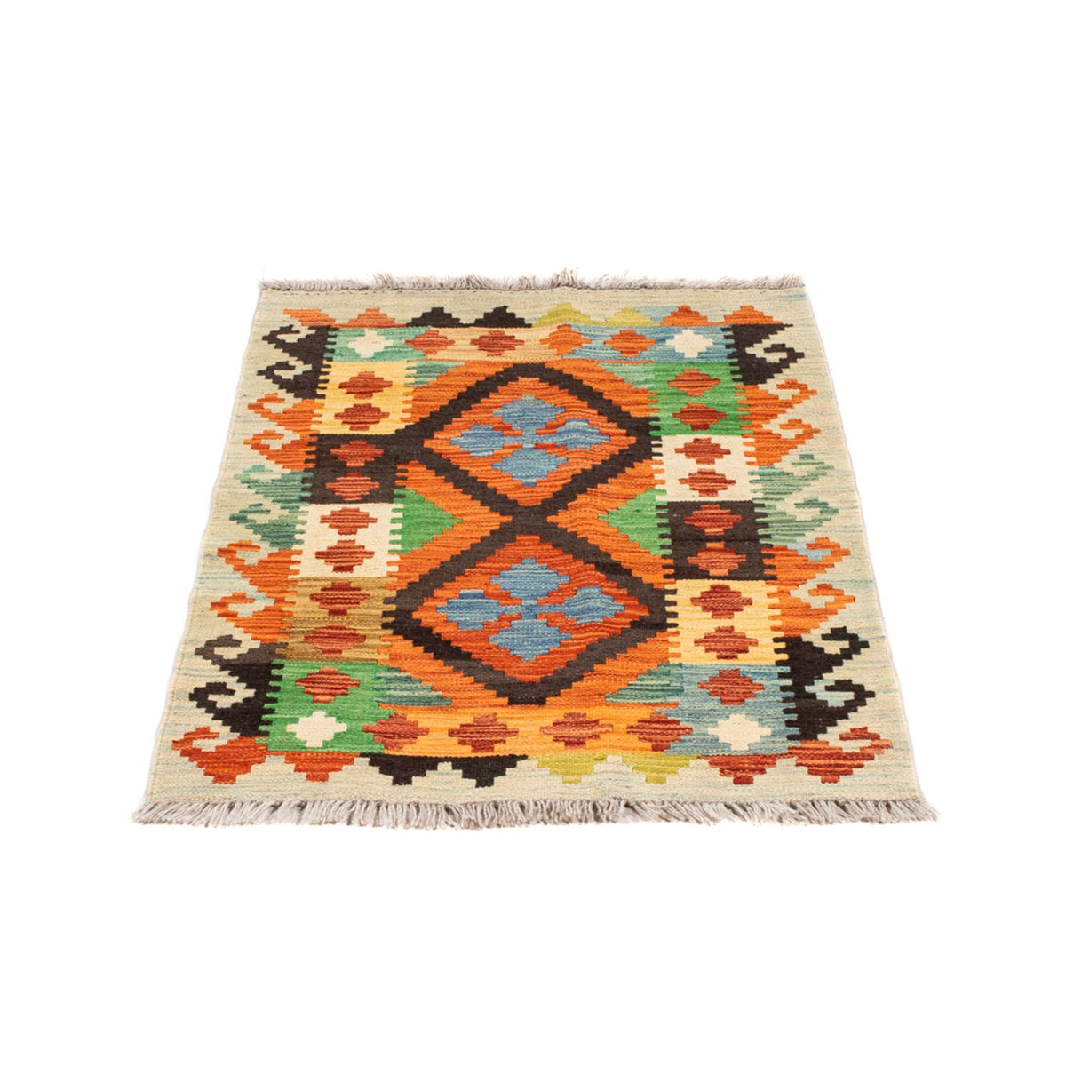 Kelim Carpet - Splash - 89 x 63 cm - flerfarvet