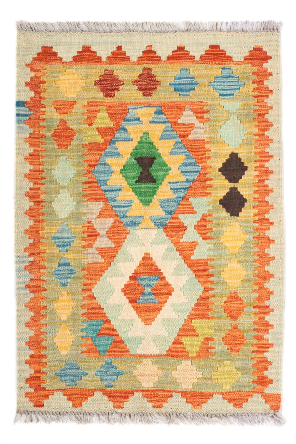 Kelim Carpet - Splash - 89 x 63 cm - flerfarvet
