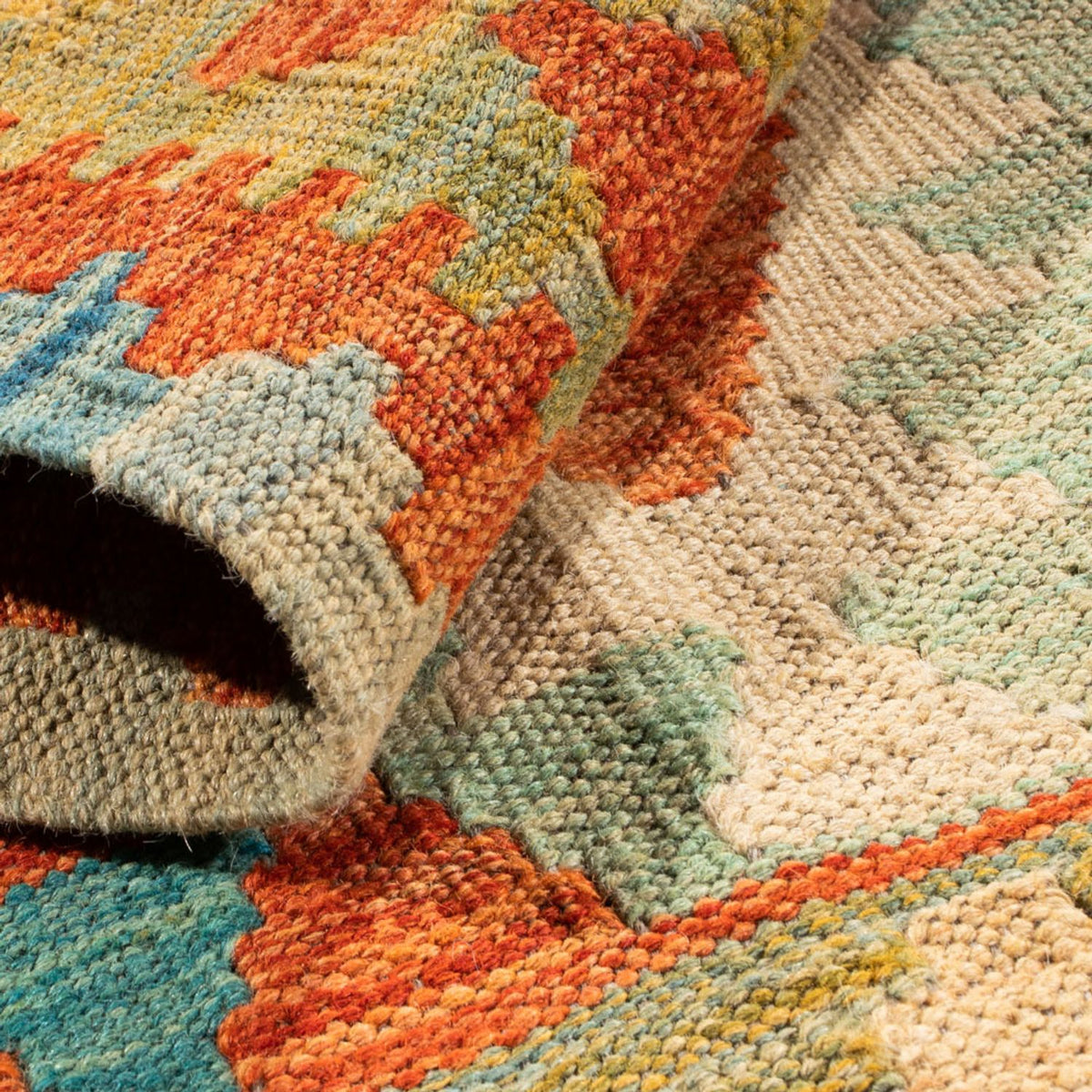 Kelim Carpet - Splash - 89 x 63 cm - flerfarvet