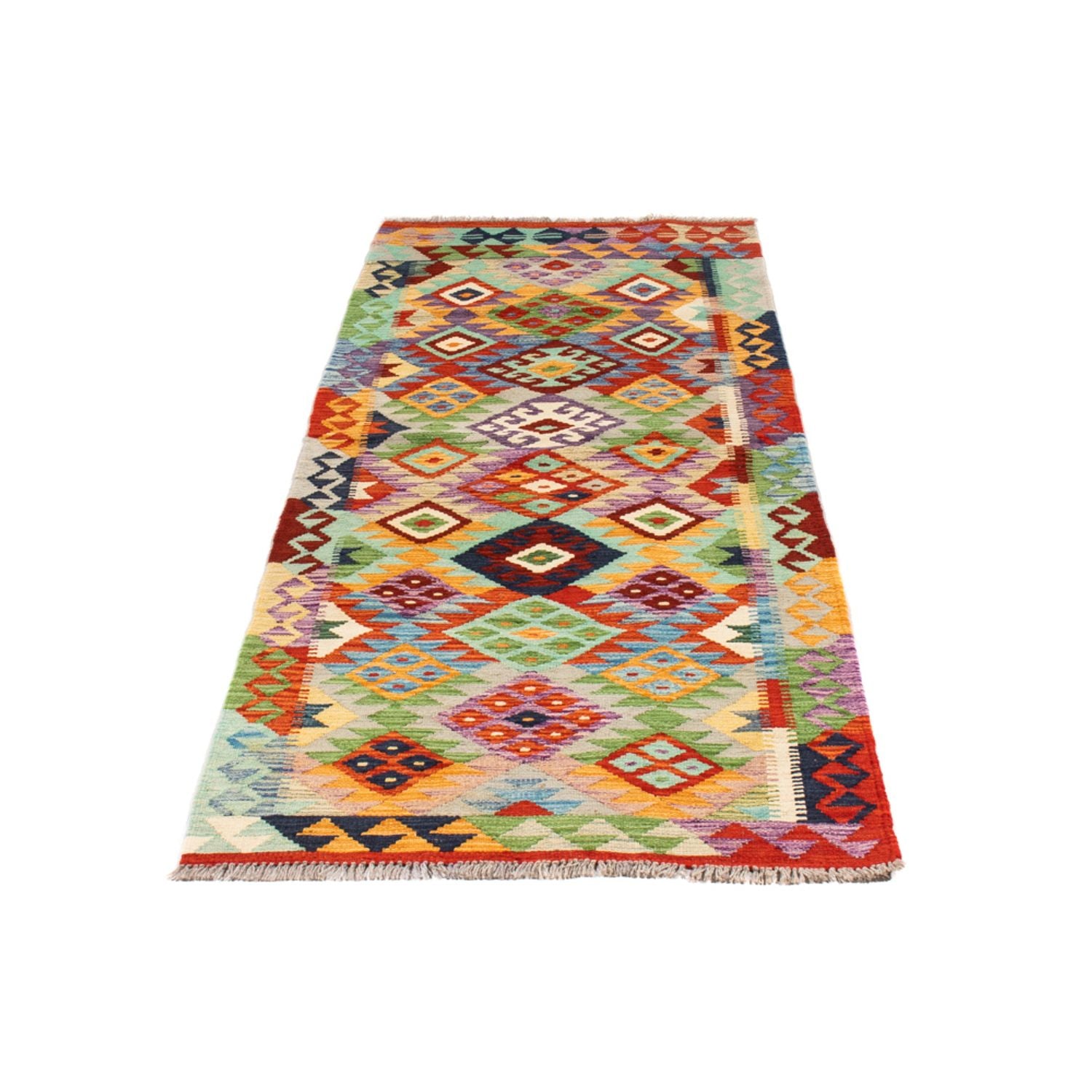 Løber Kelim Carpet - Splash - 195 x 75 cm - flerfarvet