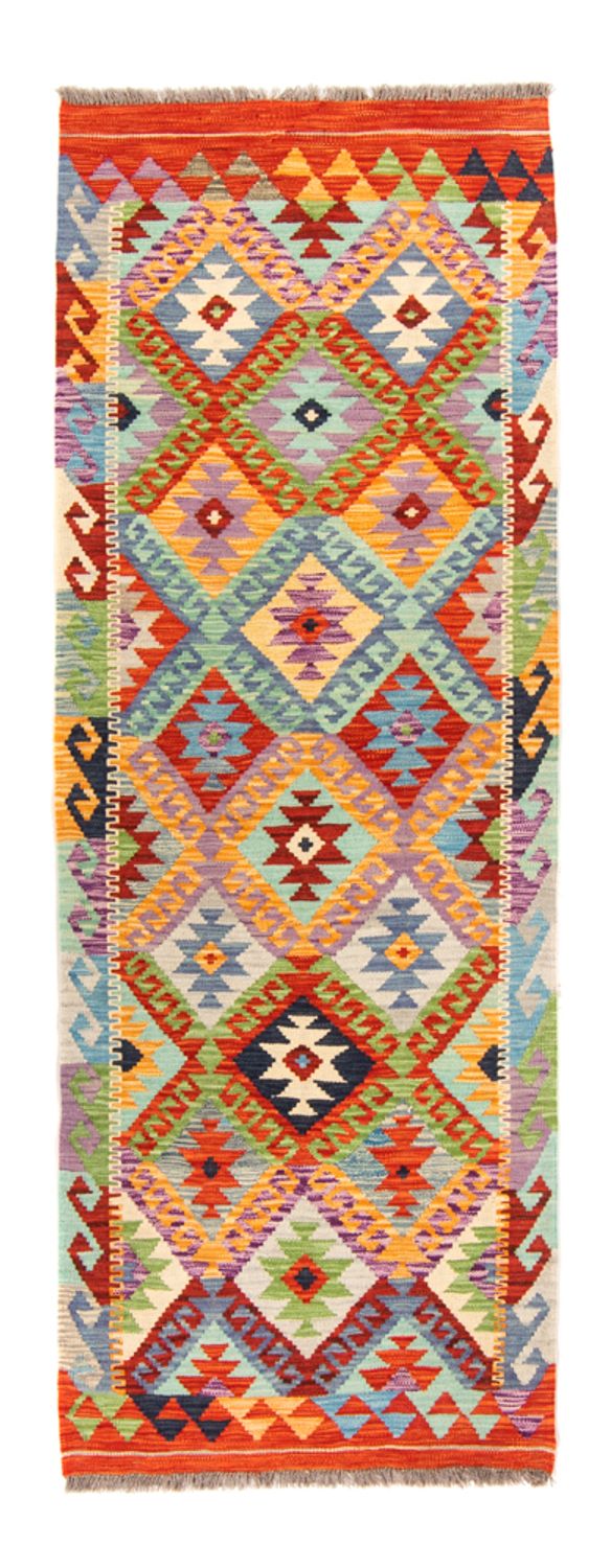 Løber Kelim Carpet - Splash - 204 x 79 cm - flerfarvet