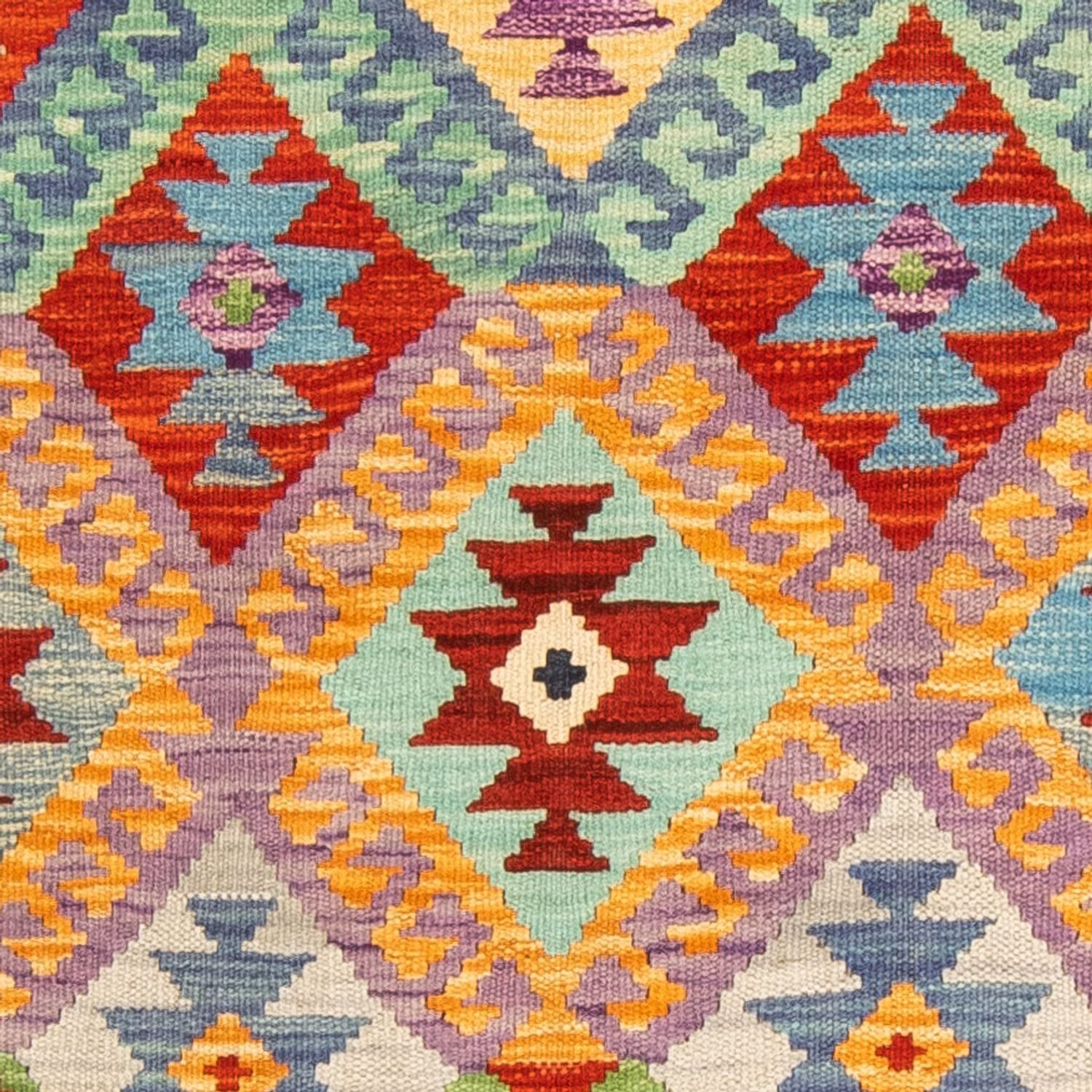 Løber Kelim Carpet - Splash - 204 x 79 cm - flerfarvet