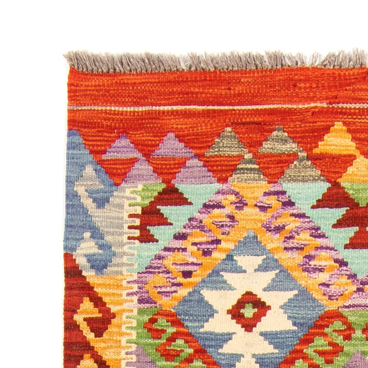 Løber Kelim Carpet - Splash - 204 x 79 cm - flerfarvet