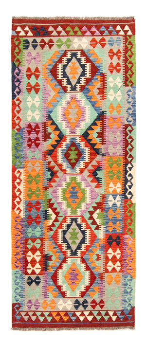 Løber Kelim Carpet - Splash - 208 x 86 cm - flerfarvet