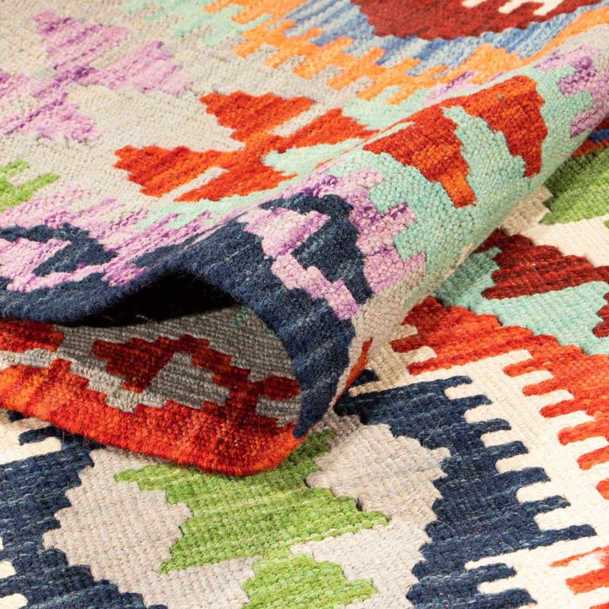 Løber Kelim Carpet - Splash - 208 x 86 cm - flerfarvet