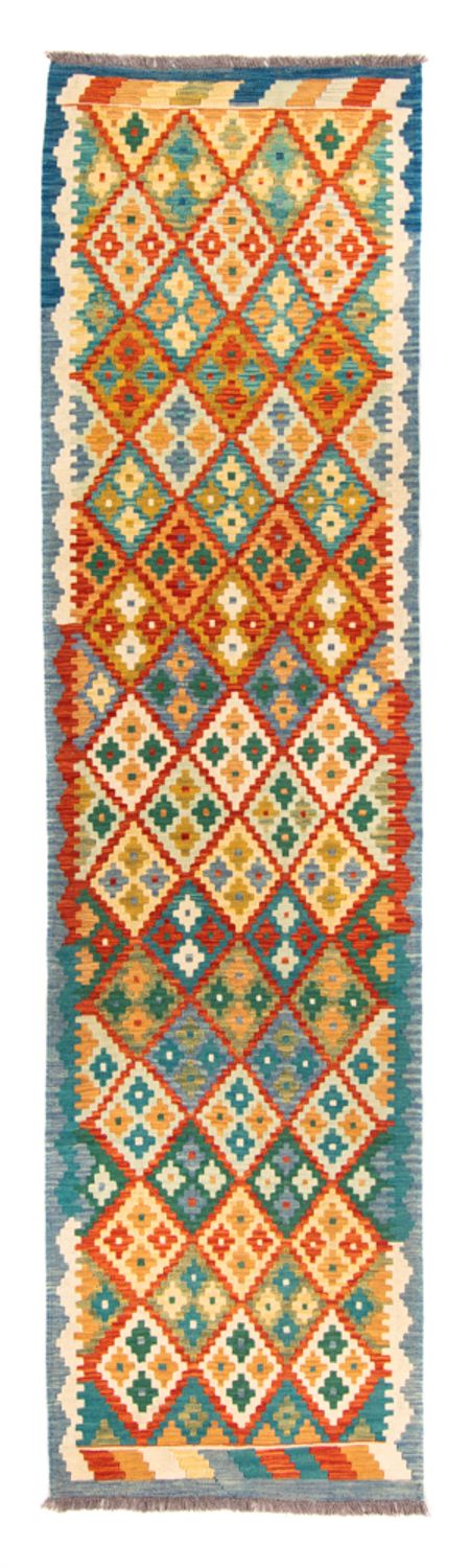Løber Kelim Carpet - Splash - 297 x 80 cm - flerfarvet