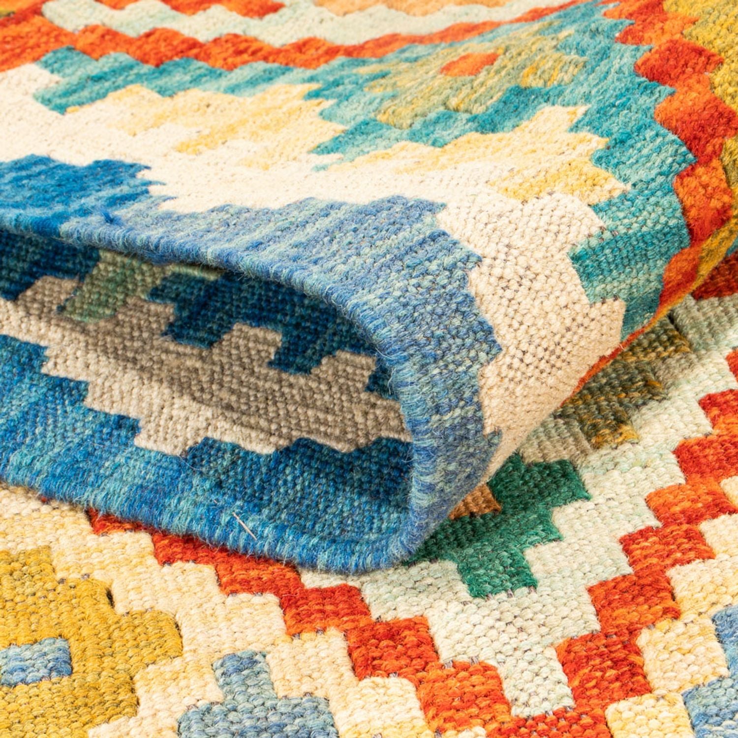 Løber Kelim Carpet - Splash - 297 x 80 cm - flerfarvet