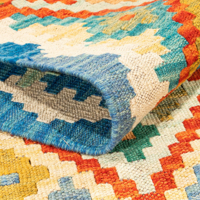 Løber Kelim Carpet - Splash - 297 x 80 cm - flerfarvet