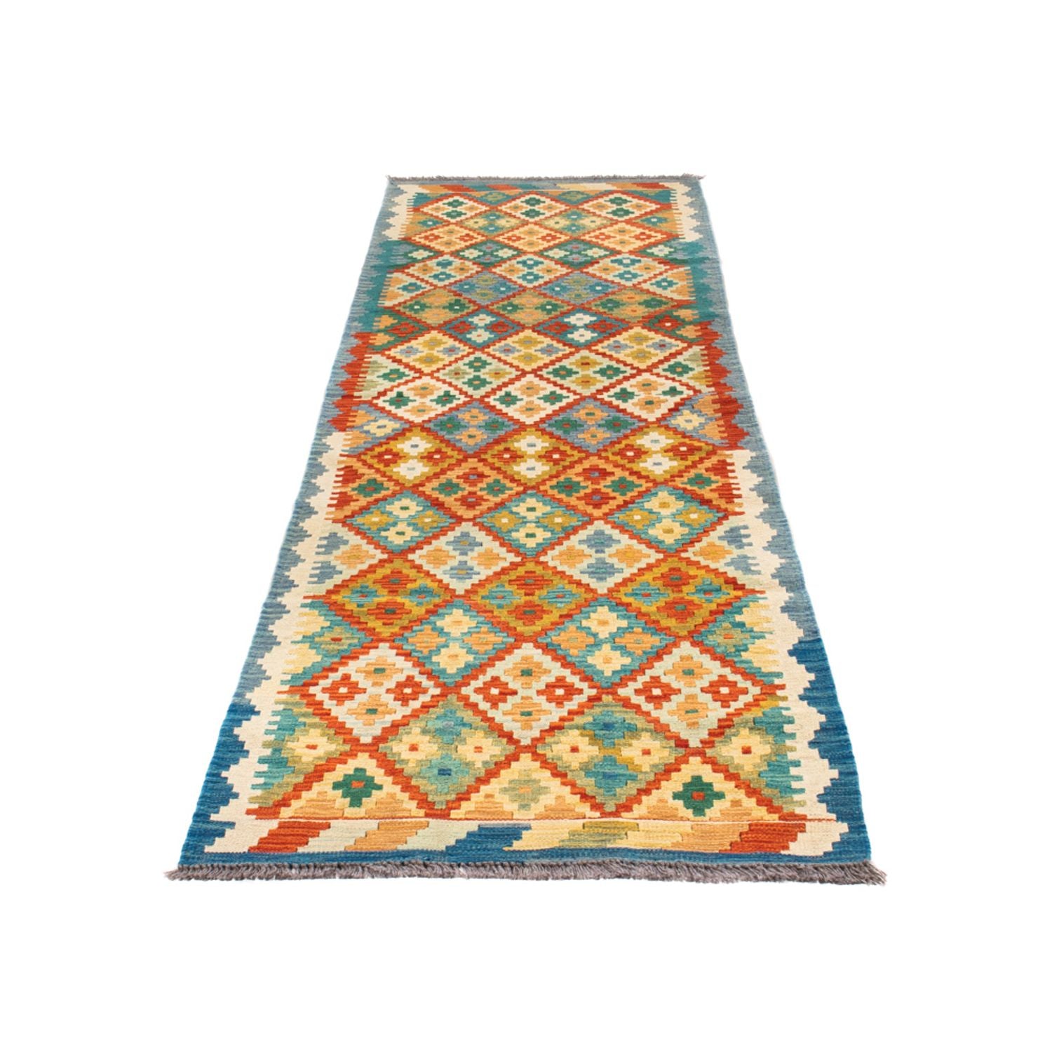 Løber Kelim Carpet - Splash - 297 x 80 cm - flerfarvet