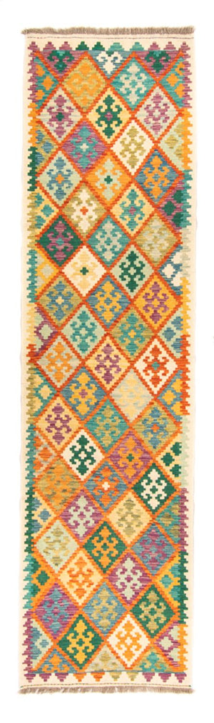 Løber Kelim Carpet - Splash - 297 x 86 cm - flerfarvet