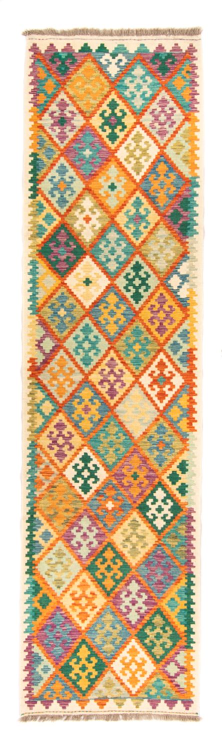 Løber Kelim Carpet - Splash - 297 x 86 cm - flerfarvet