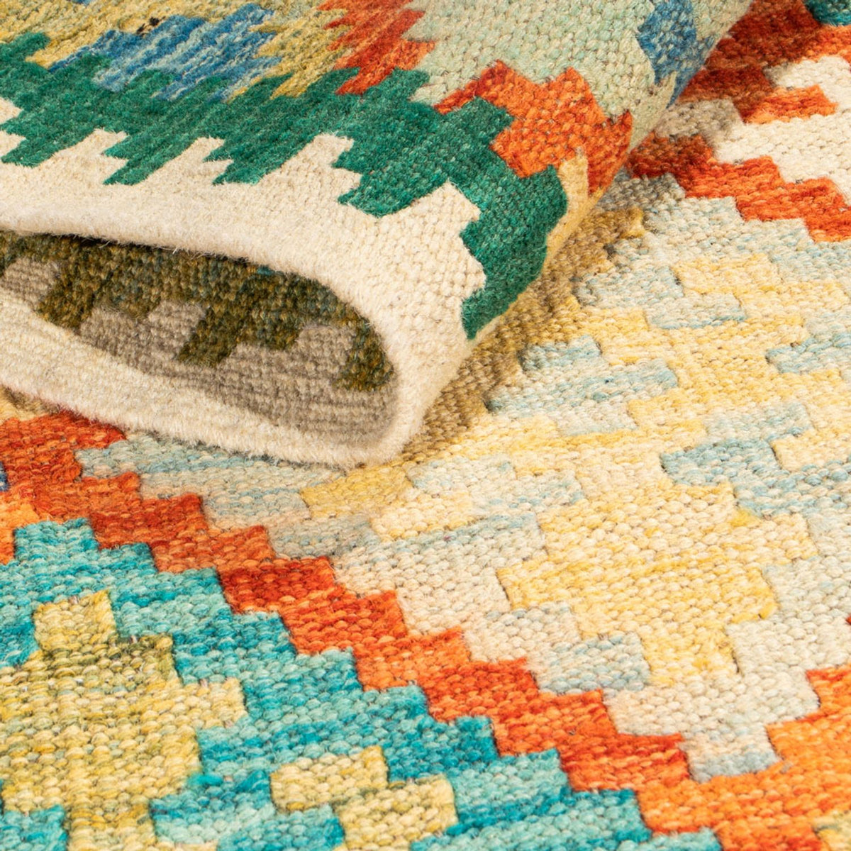 Løber Kelim Carpet - Splash - 297 x 86 cm - flerfarvet