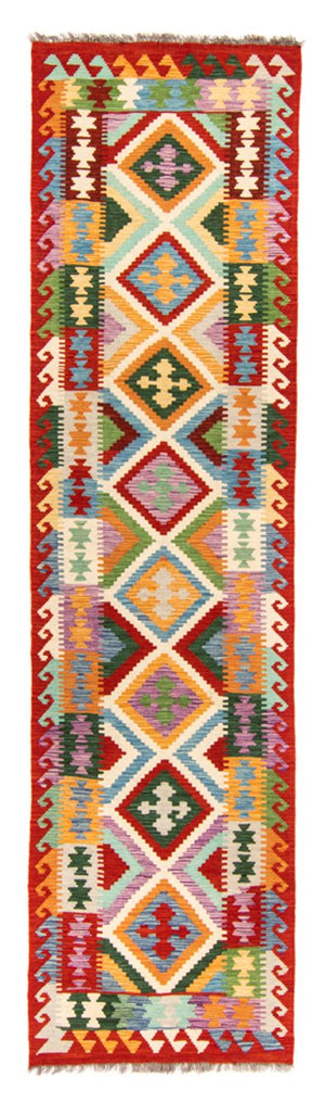 Løber Kelim Carpet - Splash - 292 x 80 cm - flerfarvet