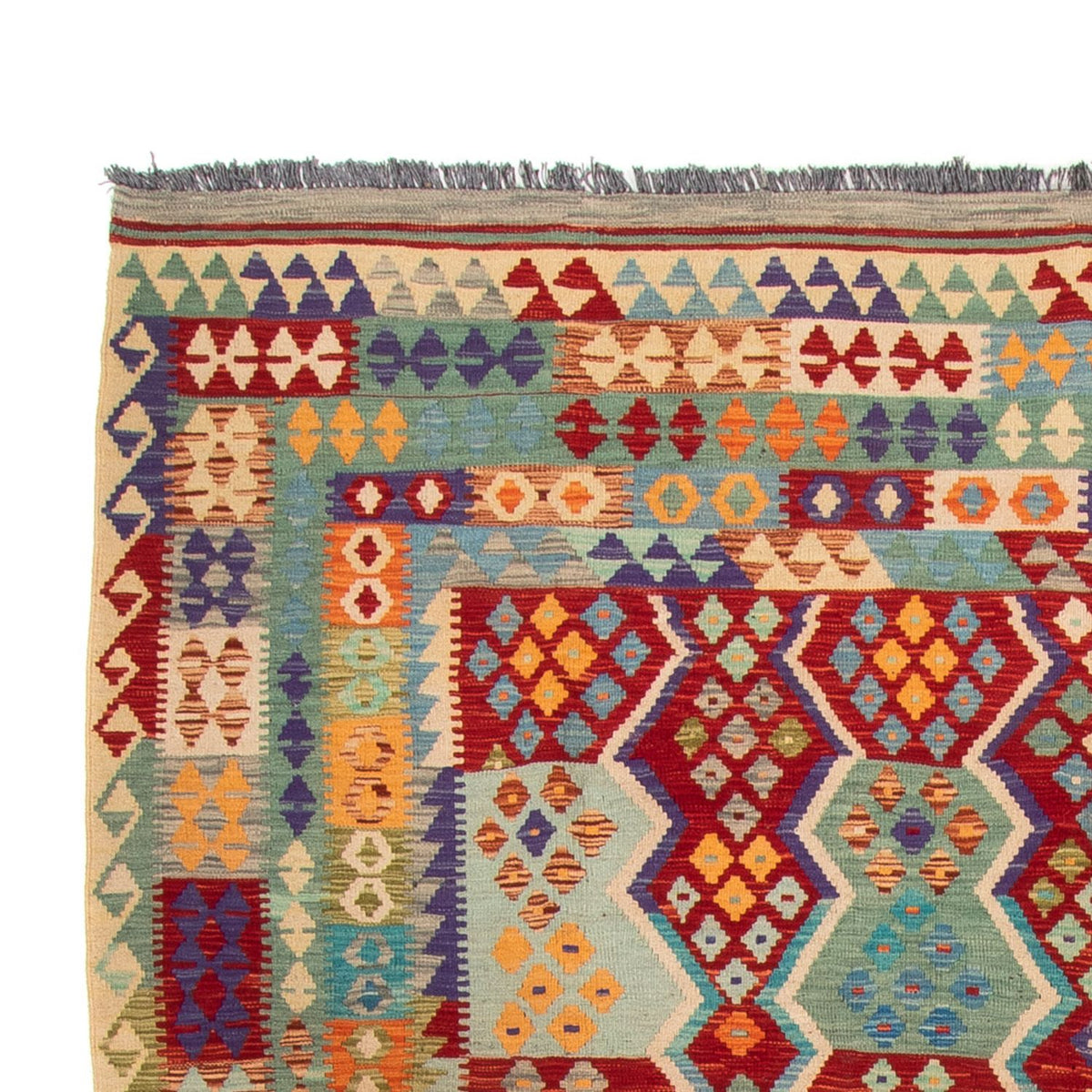 Kelim Carpet - Splash - 359 x 247 cm - flerfarvet