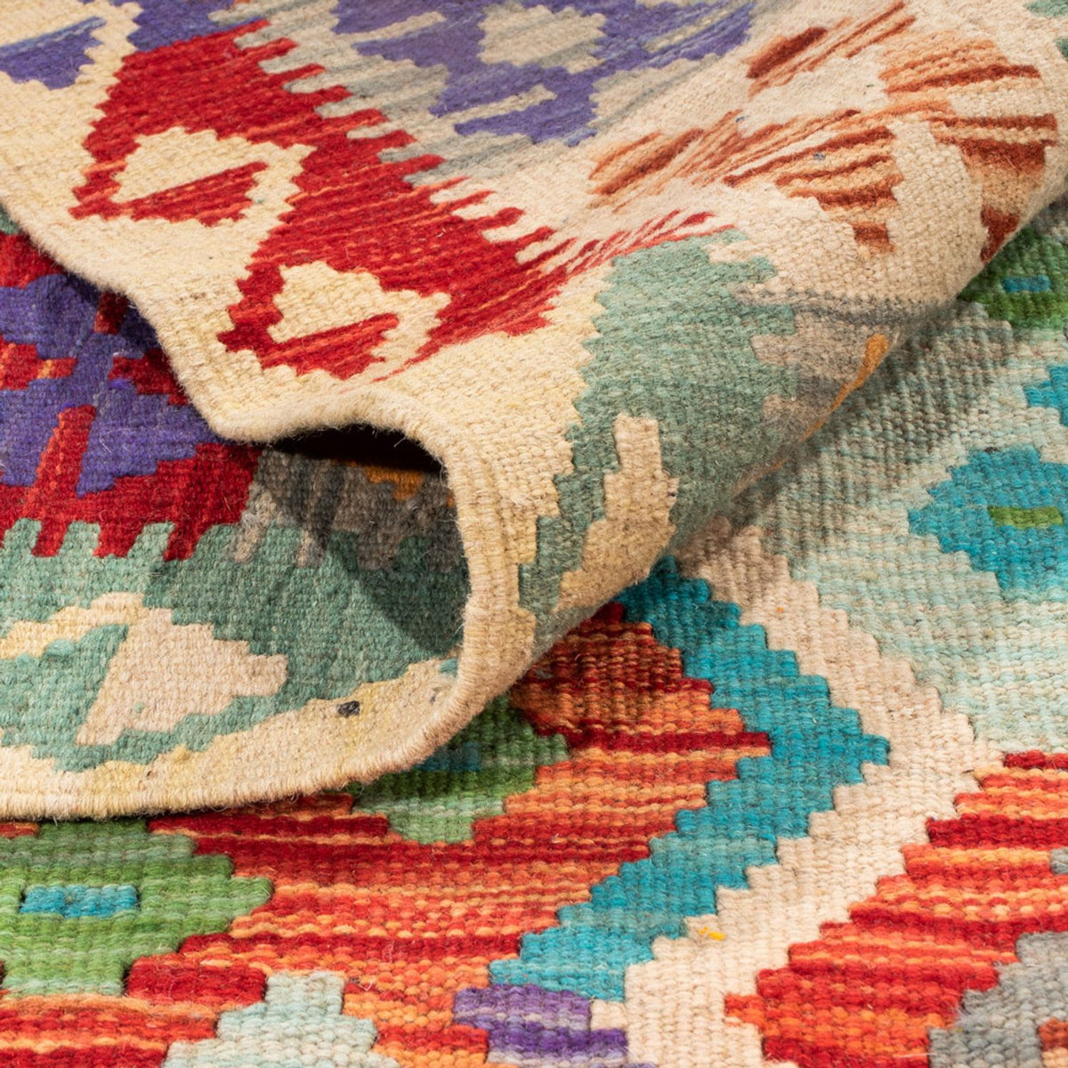 Kelim Carpet - Splash - 359 x 247 cm - flerfarvet