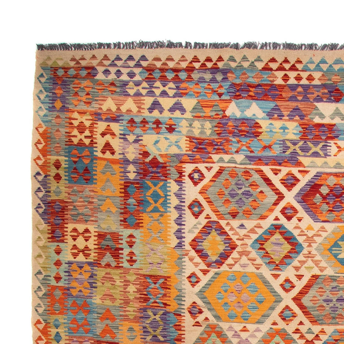 Kelim Carpet - Splash - 401 x 303 cm - flerfarvet