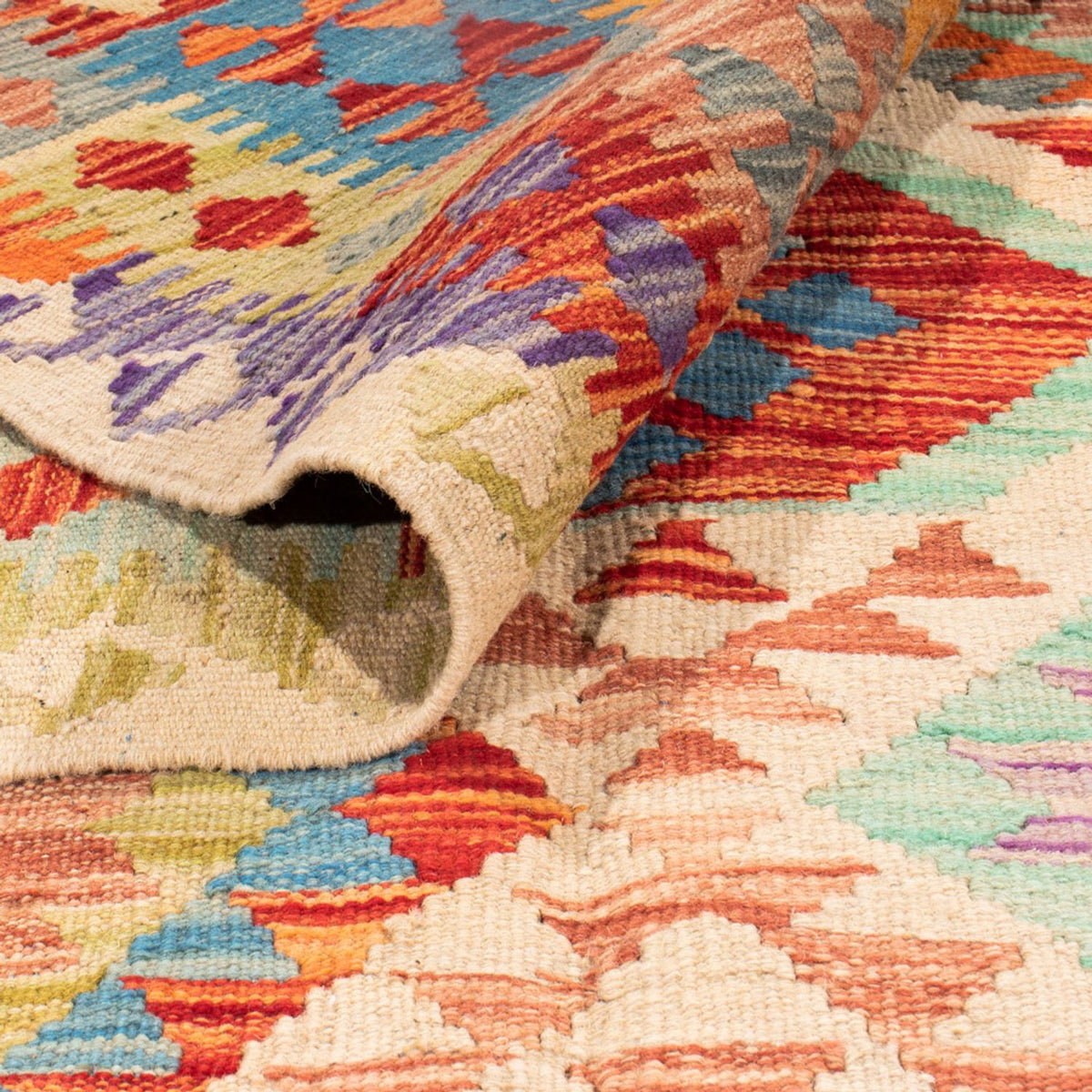 Kelim Carpet - Splash - 401 x 303 cm - flerfarvet