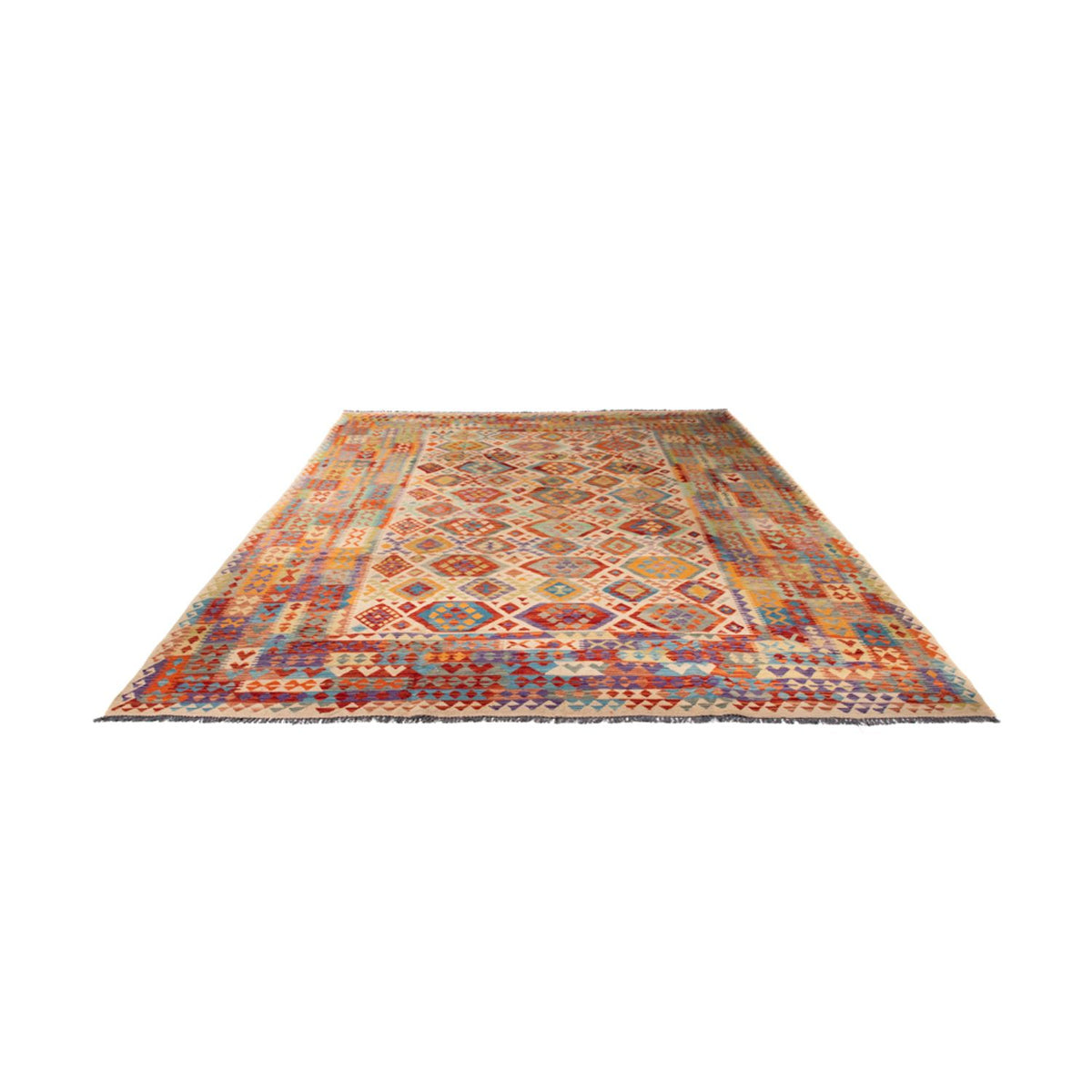 Kelim Carpet - Splash - 401 x 303 cm - flerfarvet