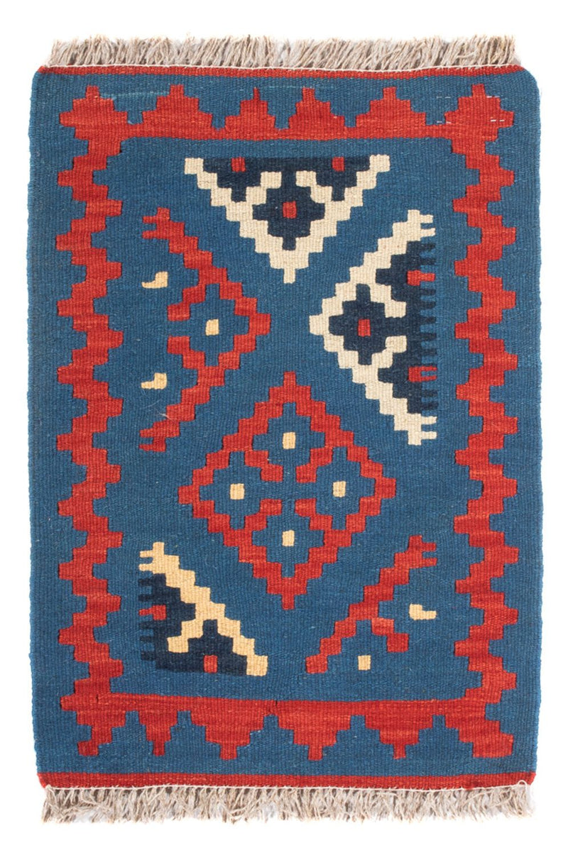 Kelim-tæppe - orientalsk - 60 x 40 cm - blå
