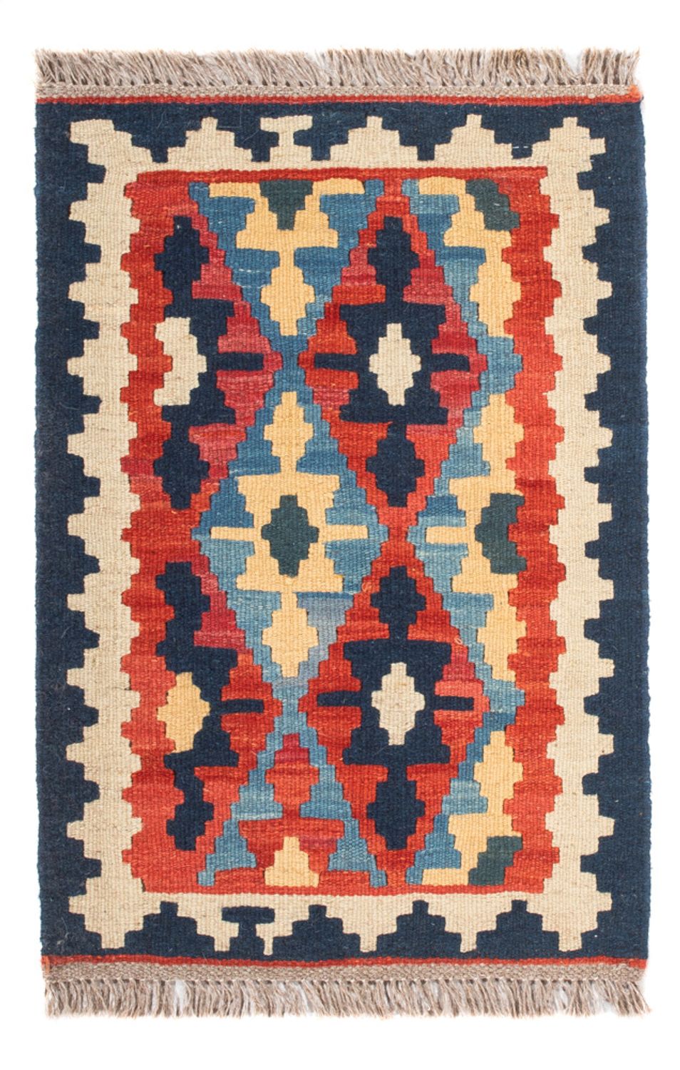 Kelim-tæppe - orientalsk - 60 x 40 cm - flerfarvet
