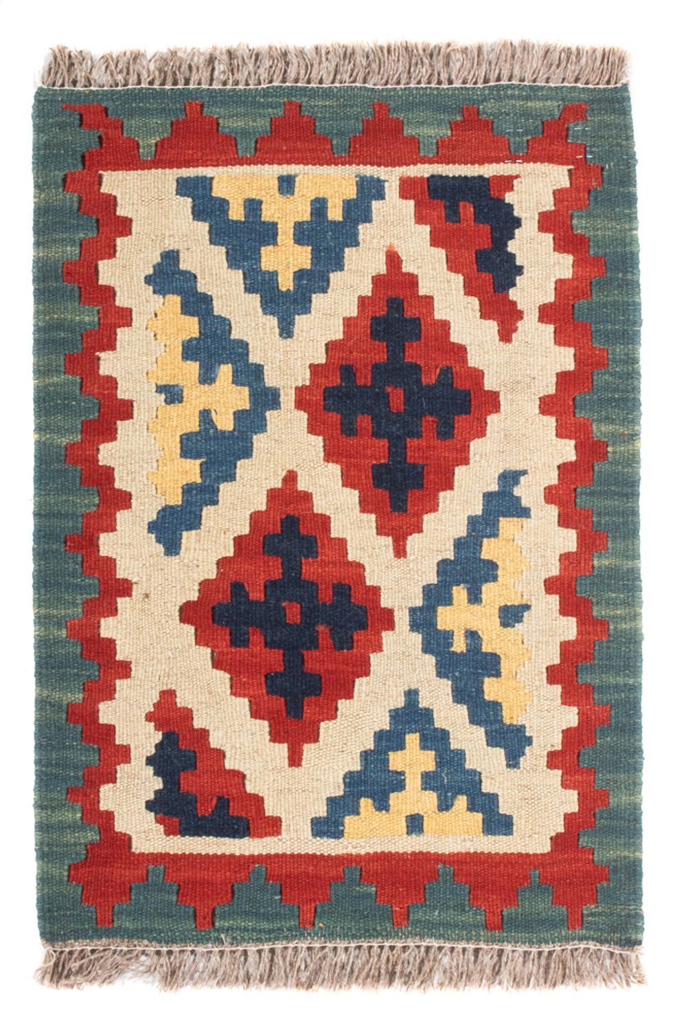 Kelim-tæppe - orientalsk - 60 x 40 cm - flerfarvet