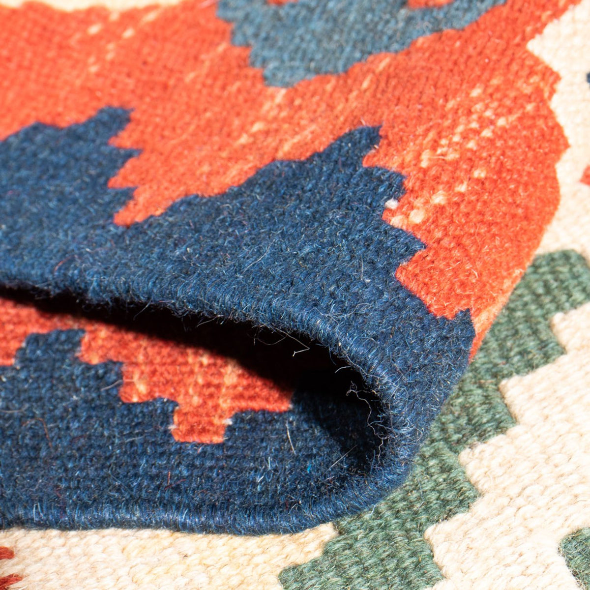 Kelim-tæppe - orientalsk - 94 x 70 cm - flerfarvet