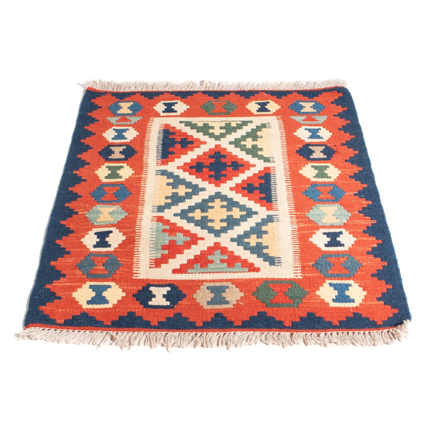 Kelim-tæppe - orientalsk - 94 x 70 cm - flerfarvet