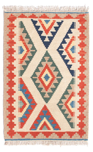 Kelim-tæppe - orientalsk - 95 x 62 cm - flerfarvet
