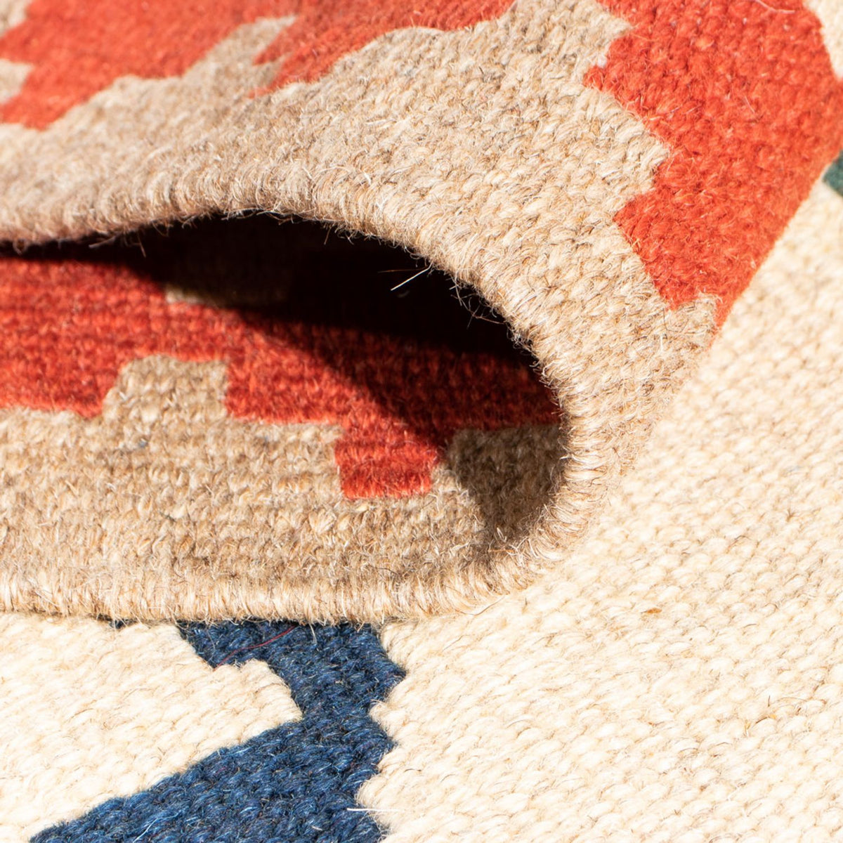 Kelim-tæppe - orientalsk - 95 x 62 cm - flerfarvet