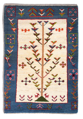 Gabbeh-tæppe - Persisk - 92 x 63 cm - flerfarvet