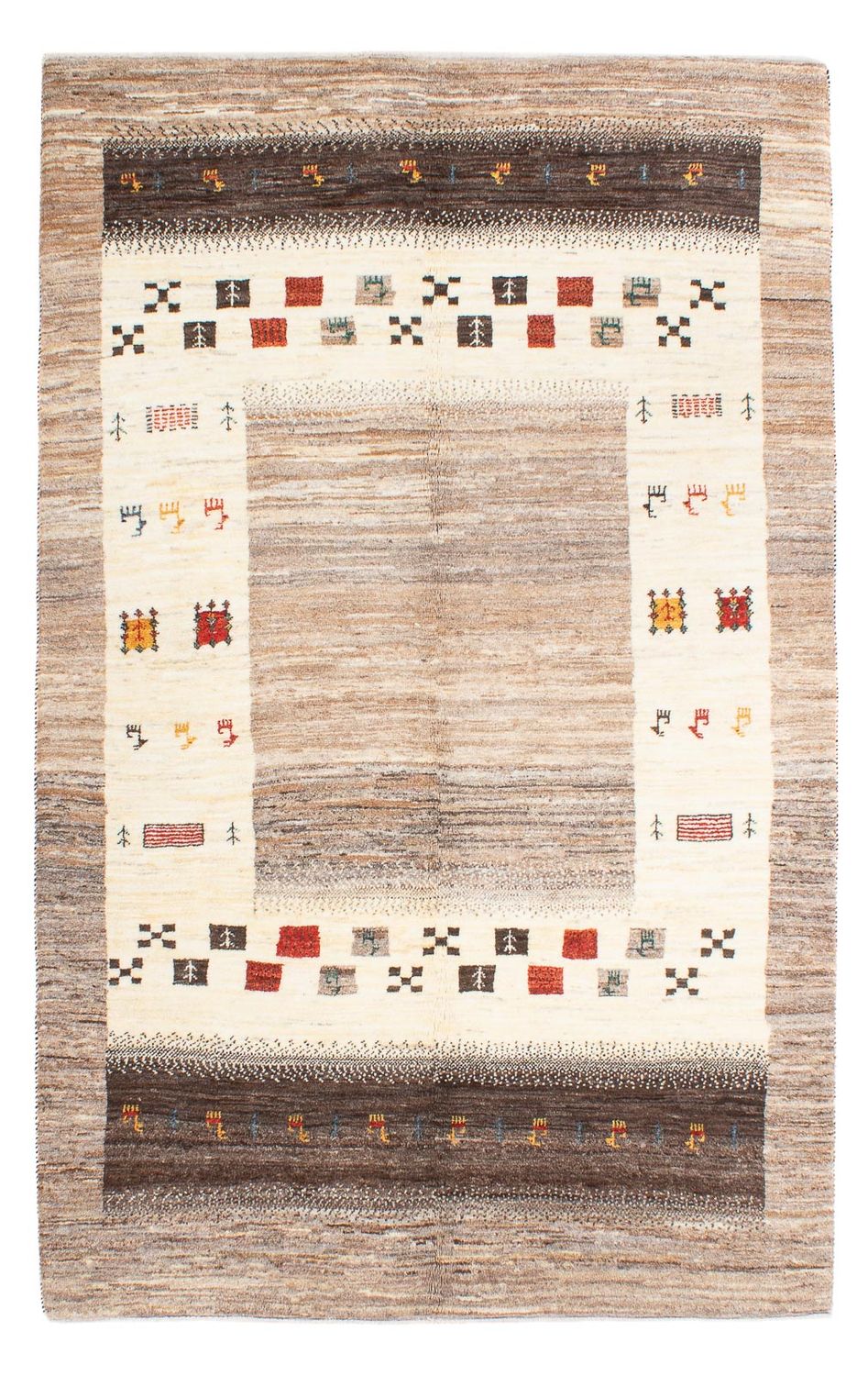 Gabbeh Tæppe - Loribaft Persisk - 186 x 117 cm - natur