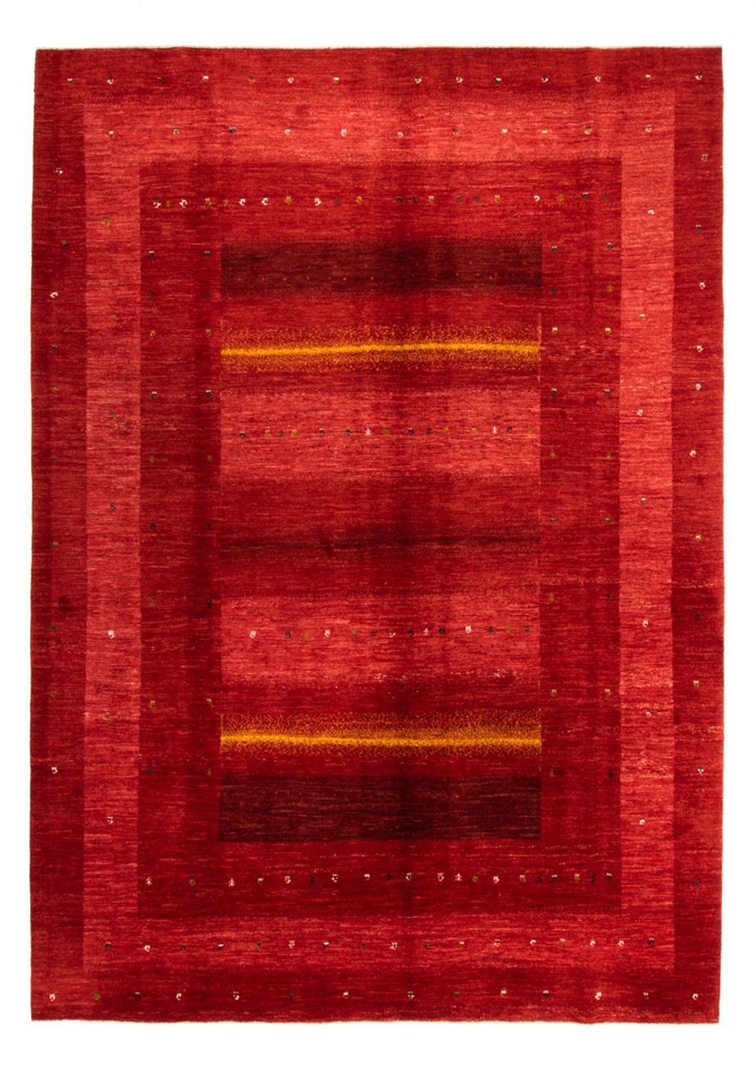 Gabbeh Tæppe - Loribaft Persisk - 347 x 257 cm - rød